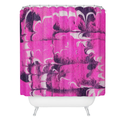 SunshineCanteen marble tie dye bright pink Shower Curtain