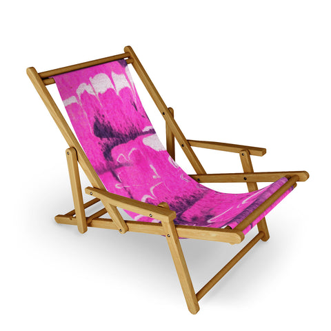 SunshineCanteen marble tie dye bright pink Sling Chair