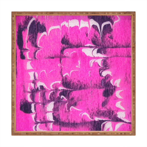 SunshineCanteen marble tie dye bright pink Square Tray