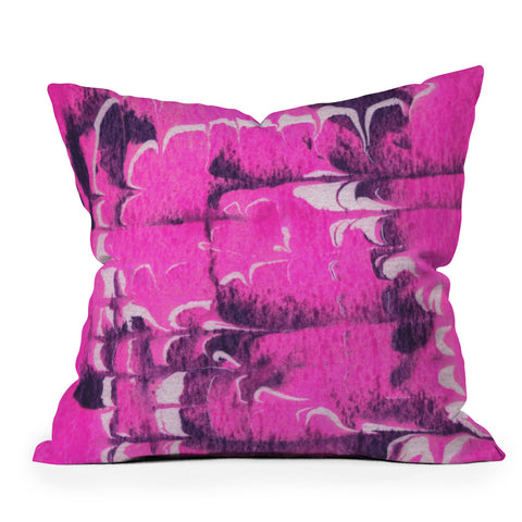 SunshineCanteen marble tie dye bright pink Throw Pillow