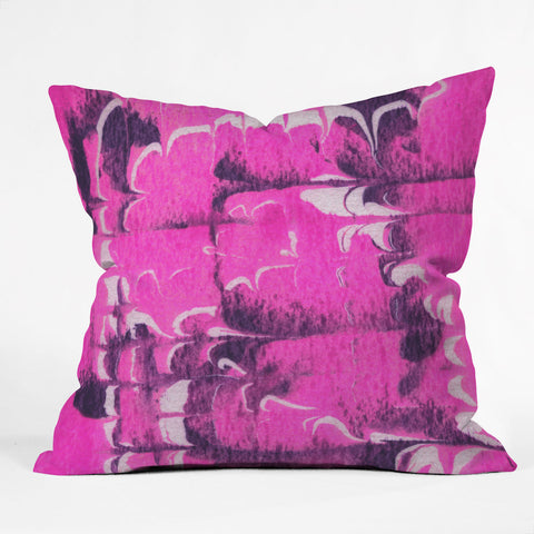 SunshineCanteen marble tie dye bright pink Outdoor Throw Pillow
