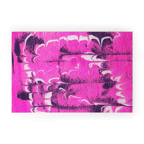 SunshineCanteen marble tie dye bright pink Welcome Mat