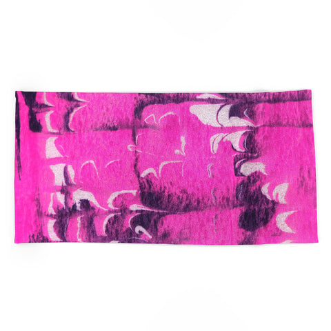 SunshineCanteen marble tie dye bright pink Beach Towel