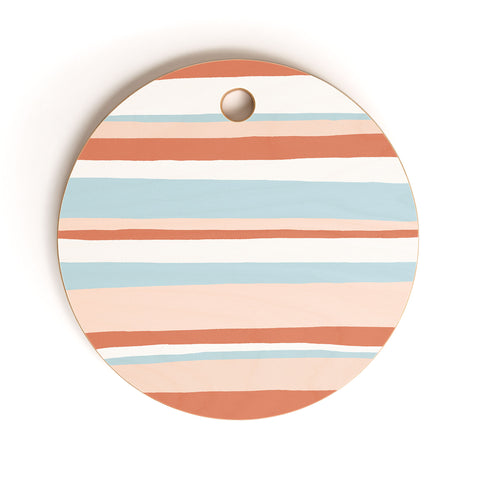 SunshineCanteen mesa desert pastel stripes Cutting Board Round