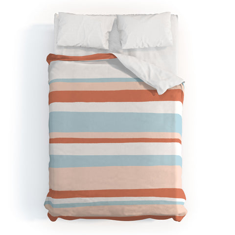 SunshineCanteen mesa desert pastel stripes Duvet Cover