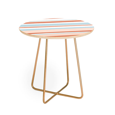 SunshineCanteen mesa desert pastel stripes Round Side Table