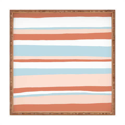 SunshineCanteen mesa desert pastel stripes Square Tray