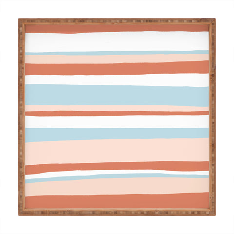 SunshineCanteen mesa desert pastel stripes Square Tray