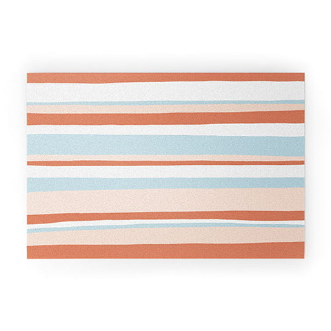 SunshineCanteen mesa desert pastel stripes Welcome Mat