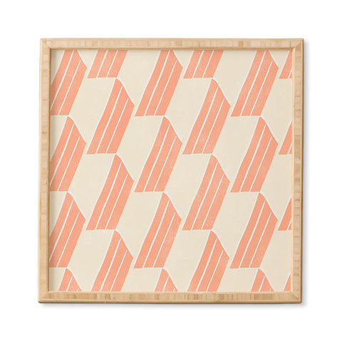 SunshineCanteen minimalist pink hex tile Framed Wall Art