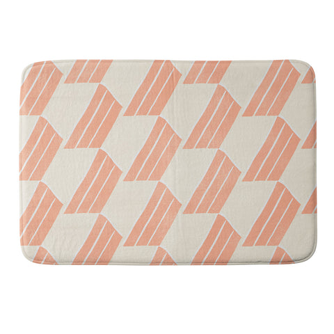 SunshineCanteen minimalist pink hex tile Memory Foam Bath Mat