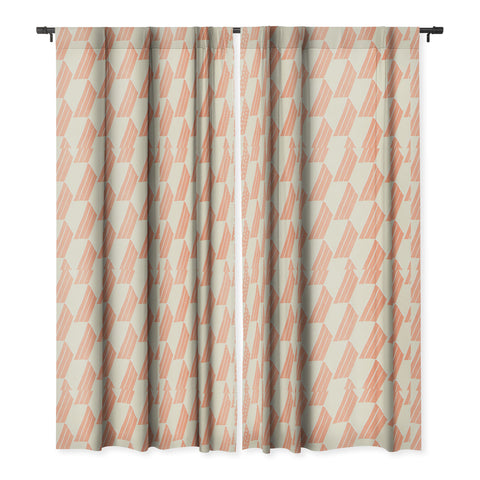 SunshineCanteen minimalist pink hex tile Blackout Window Curtain