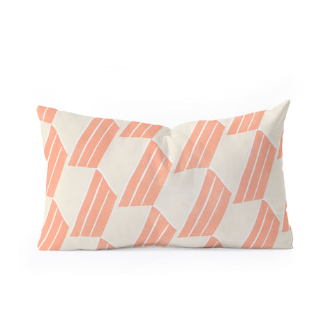 SunshineCanteen minimalist pink hex tile Oblong Throw Pillow