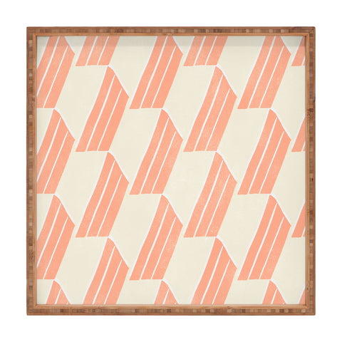 SunshineCanteen minimalist pink hex tile Square Tray