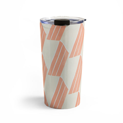 SunshineCanteen minimalist pink hex tile Travel Mug