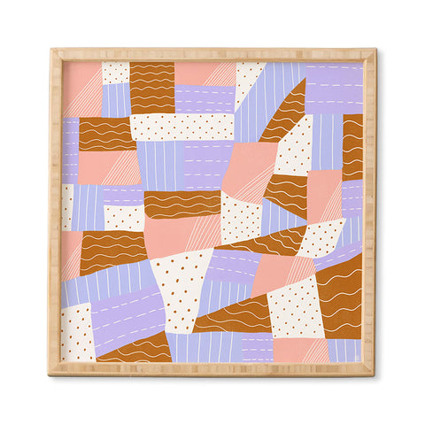 SunshineCanteen modern quilt lilac Framed Wall Art