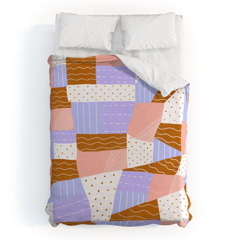 SunshineCanteen modern quilt lilac Duvet Cover
