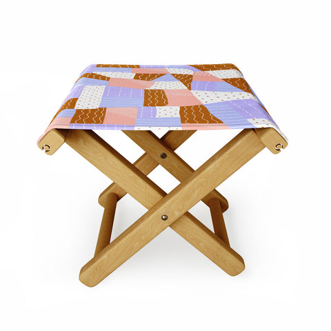 SunshineCanteen modern quilt lilac Folding Stool