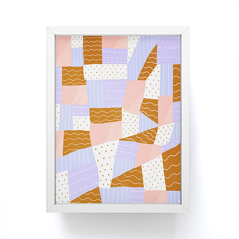 SunshineCanteen modern quilt lilac Framed Mini Art Print