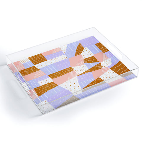 SunshineCanteen modern quilt lilac Acrylic Tray