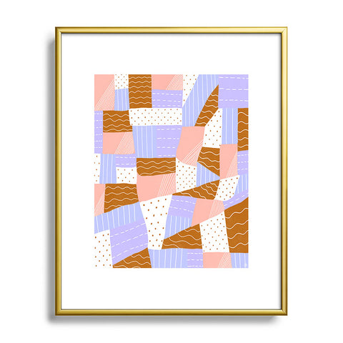 SunshineCanteen modern quilt lilac Metal Framed Art Print
