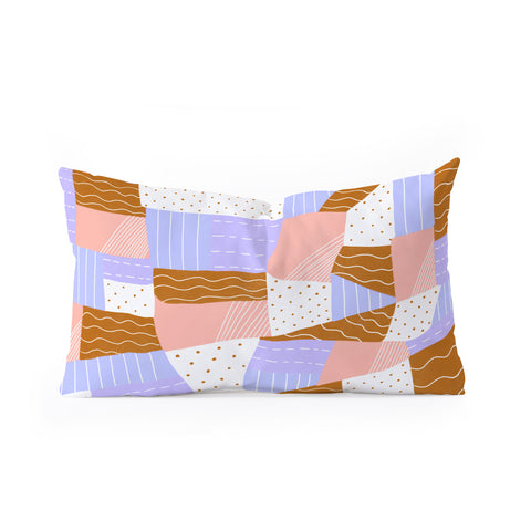 SunshineCanteen modern quilt lilac Oblong Throw Pillow
