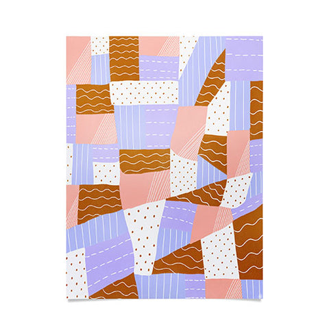 SunshineCanteen modern quilt lilac Poster