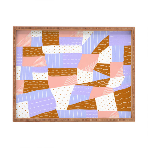 SunshineCanteen modern quilt lilac Rectangular Tray