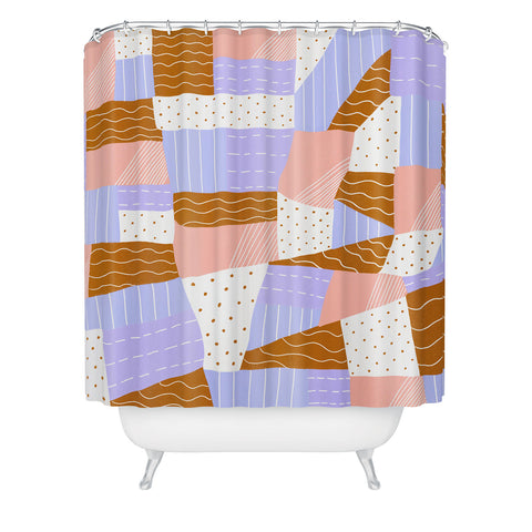 SunshineCanteen modern quilt lilac Shower Curtain