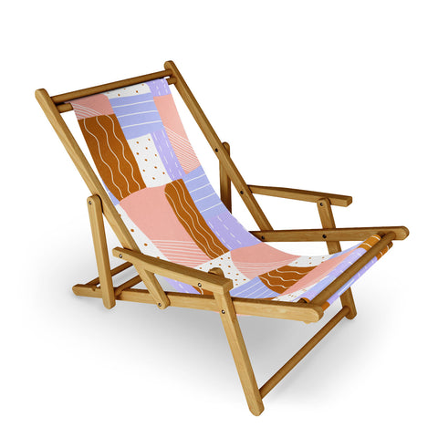 SunshineCanteen modern quilt lilac Sling Chair