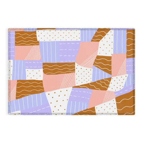 SunshineCanteen modern quilt lilac Outdoor Rug