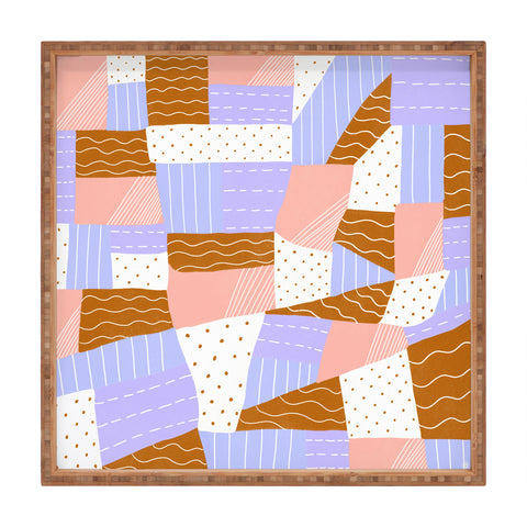 SunshineCanteen modern quilt lilac Square Tray
