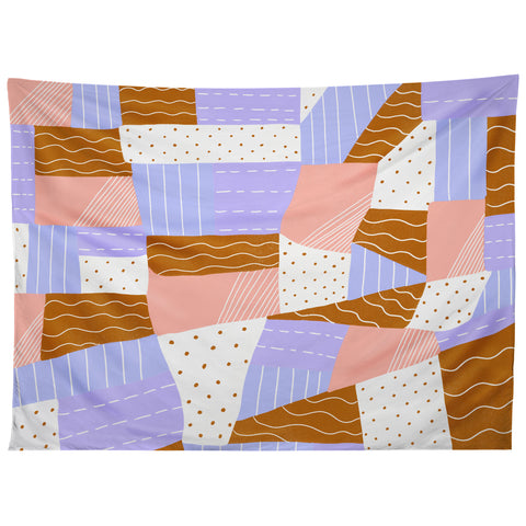 SunshineCanteen modern quilt lilac Tapestry