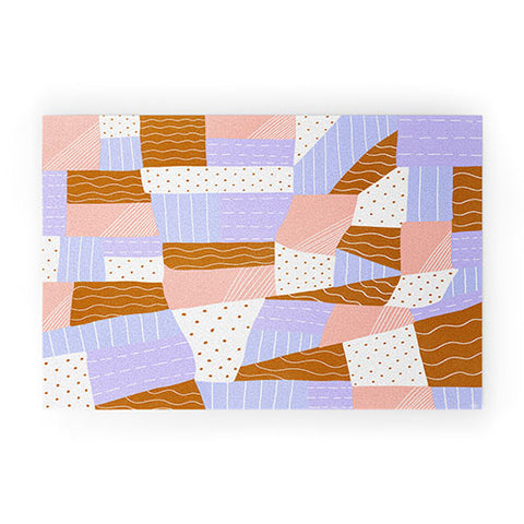 SunshineCanteen modern quilt lilac Welcome Mat