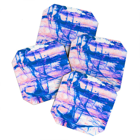 SunshineCanteen modern tie dye Coaster Set
