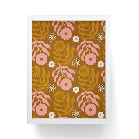 SunshineCanteen modflower pattern sienna Framed Mini Art Print
