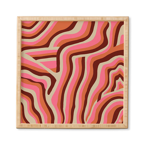 SunshineCanteen neon pink retro zebra Framed Wall Art