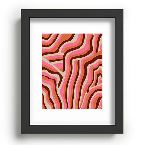 SunshineCanteen neon pink retro zebra Recessed Framing Rectangle