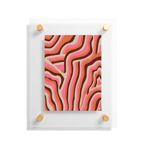 SunshineCanteen neon pink retro zebra Floating Acrylic Print