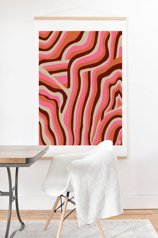 SunshineCanteen neon pink retro zebra Art Print And Hanger