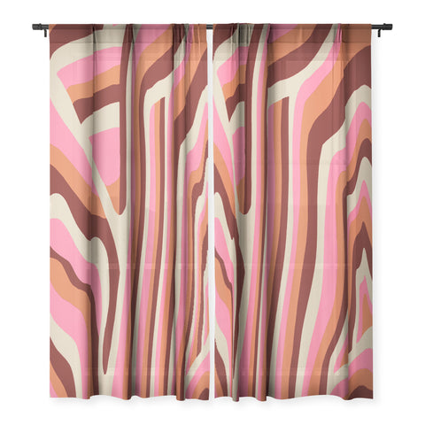 SunshineCanteen neon pink retro zebra Sheer Non Repeat