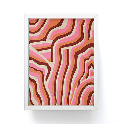 SunshineCanteen neon pink retro zebra Framed Mini Art Print
