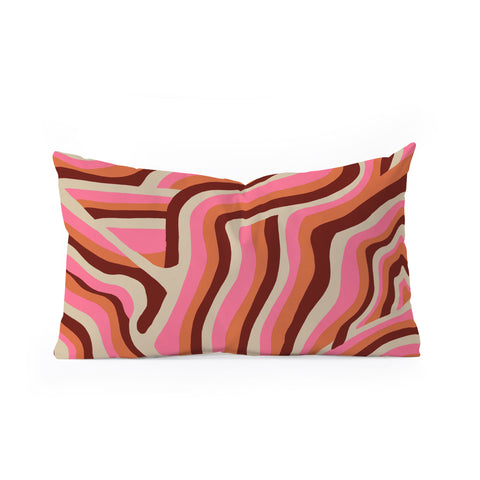 SunshineCanteen neon pink retro zebra Oblong Throw Pillow