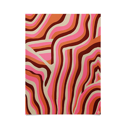 SunshineCanteen neon pink retro zebra Poster