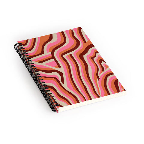 SunshineCanteen neon pink retro zebra Spiral Notebook