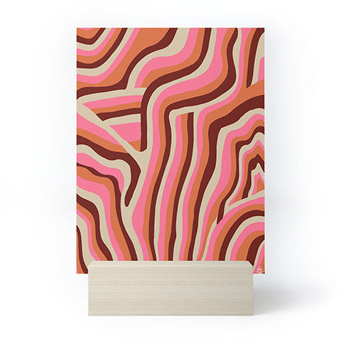 SunshineCanteen neon pink retro zebra Mini Art Print