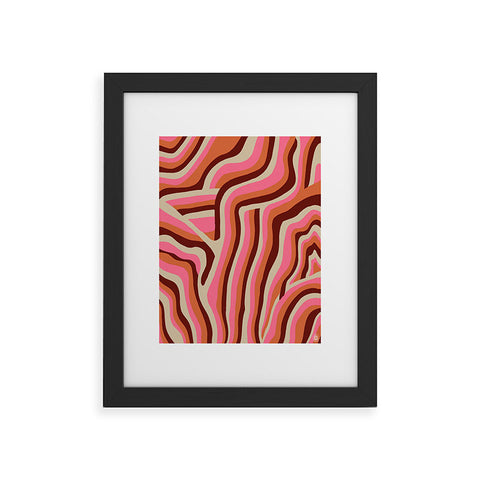 SunshineCanteen neon pink retro zebra Framed Art Print