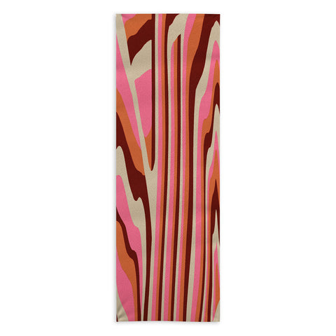 SunshineCanteen neon pink retro zebra Yoga Towel