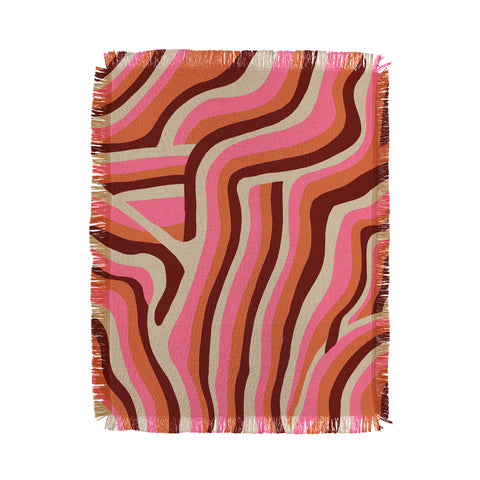 SunshineCanteen neon pink retro zebra Throw Blanket