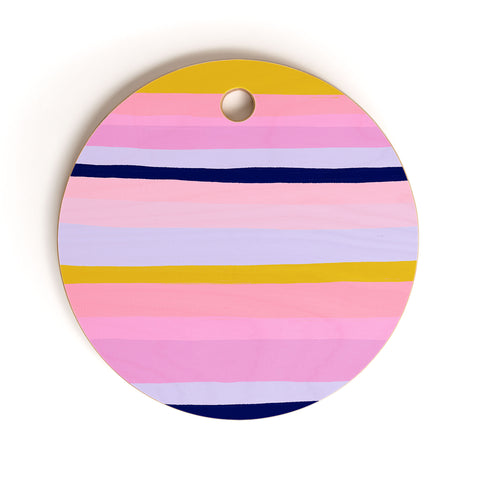 SunshineCanteen ojai stripes Cutting Board Round
